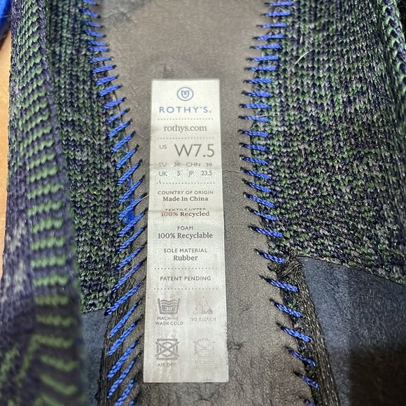 Rothys flat round toe rare limited edition retired forest tartan green plaid - Picture 8 of 8